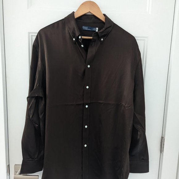 Ralph Lauren Silk Button Down NWOT - Picture 3 of 5